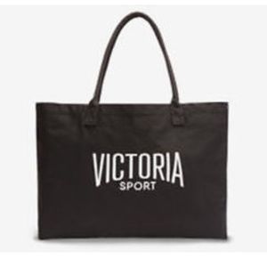 VICTORIA'S SECRET SPORT BLACK CANVAS TOTE - NEW